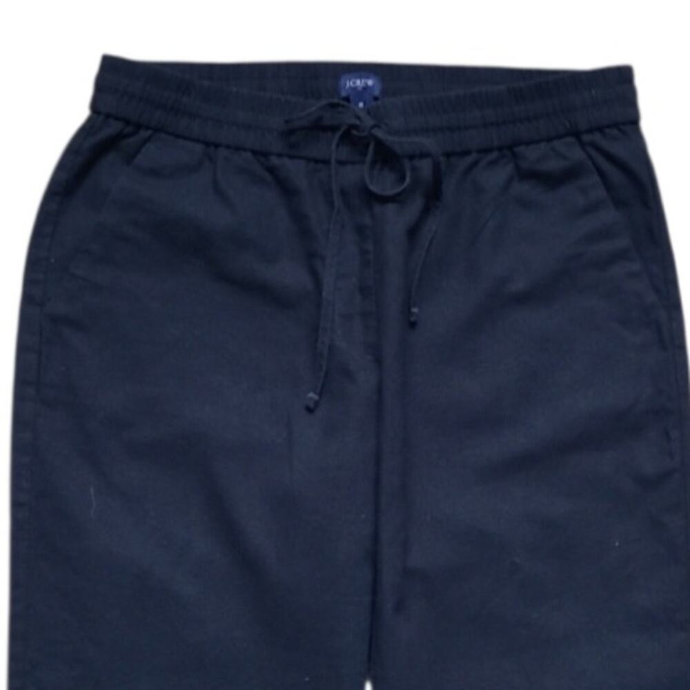 J.Crew Factory Linen Cotton Straight Leg Pull On Pants Black 8 Business Casual - Picture 3 of 9